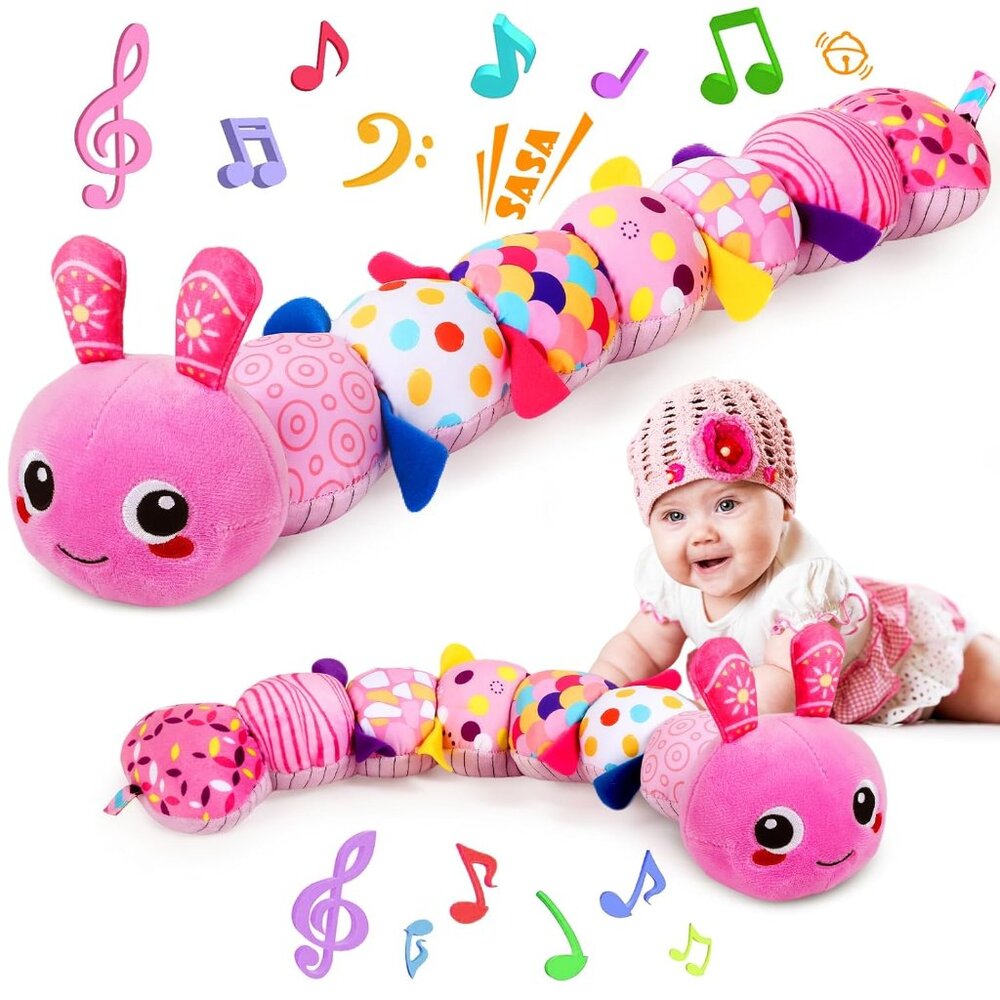 Infant Musical Stuffed Caterpillar: Engaging Sensory Toy for Newborn Development